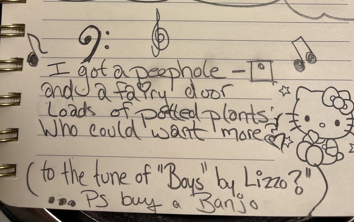 mandersoncooper's tweet photo. I love finding notes from my past self 😭🥰🙌

#ADHD #writing #ideas #banjo #apartment #menopause #whoevenknows https://t.co/cMpaOzrd1O