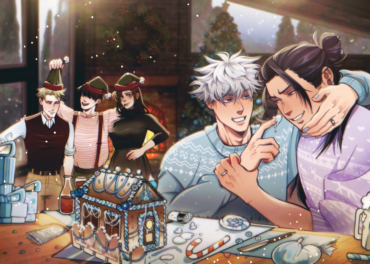 gravestonecity's tweet photo. COMPLETELY SLIPPED MY MIND but here’s one of my pages for @StSgHoliday !! SO SO THANKFUL FOR BEING A PART OF THIS WONDERFUL ZINE <3 #satosugu https://t.co/B93pES3itP