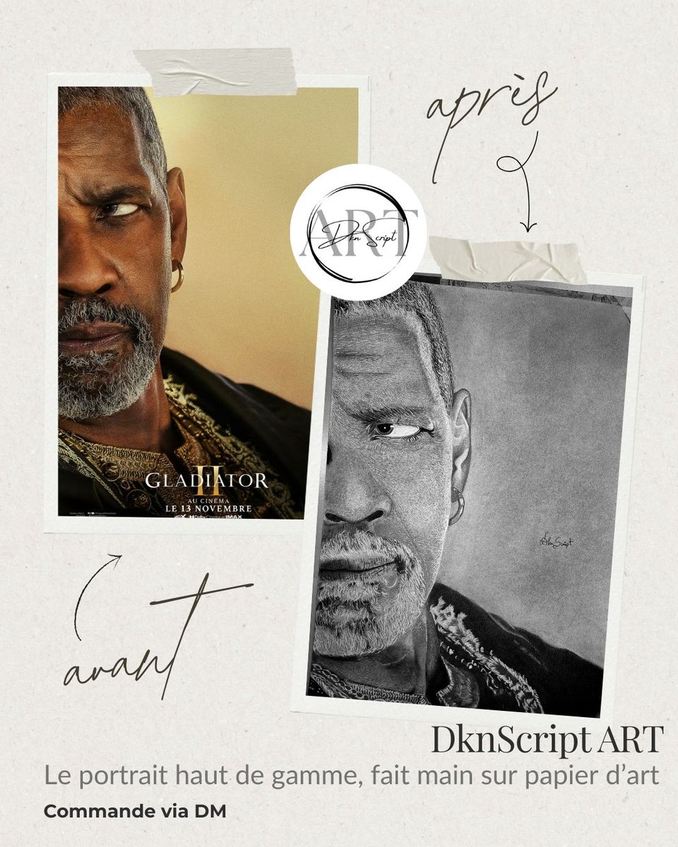 DknScript's tweet photo. Avant / Après DESSIN PORTRAIT 018

Le portrait haut de gamme, fait main sur papier d’art.

Commandez votre portrait en DM 📩

#dessin #portrait #drawings #artwork #DknScript #art #denzelwashington #gladiator2 https://t.co/mIJmr9ZiPj