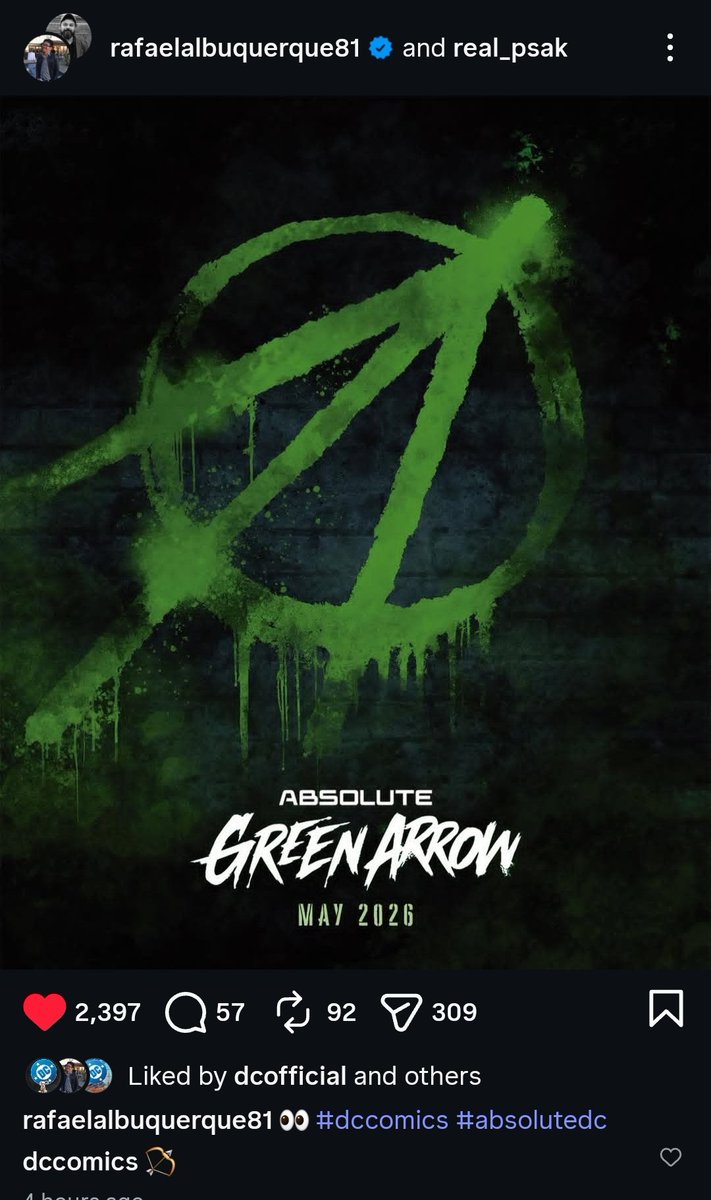 Absolute Green Arrow is confirmed to release in May 2026!

Probably expect a proper announment today as DC Solicitations are tomorrow!