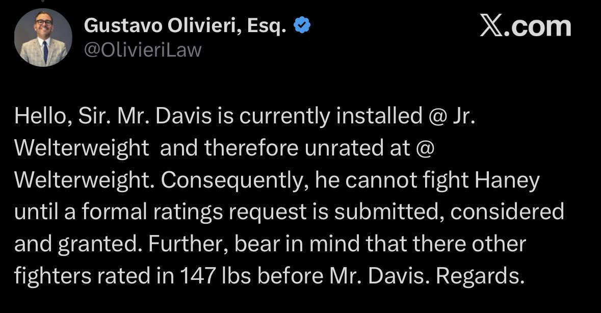 jayisbakk's tweet photo. WBO President confirms Keyshawn Davis has shown 0 interest in a fight with Devin Haney. https://t.co/On2e4EfiN8