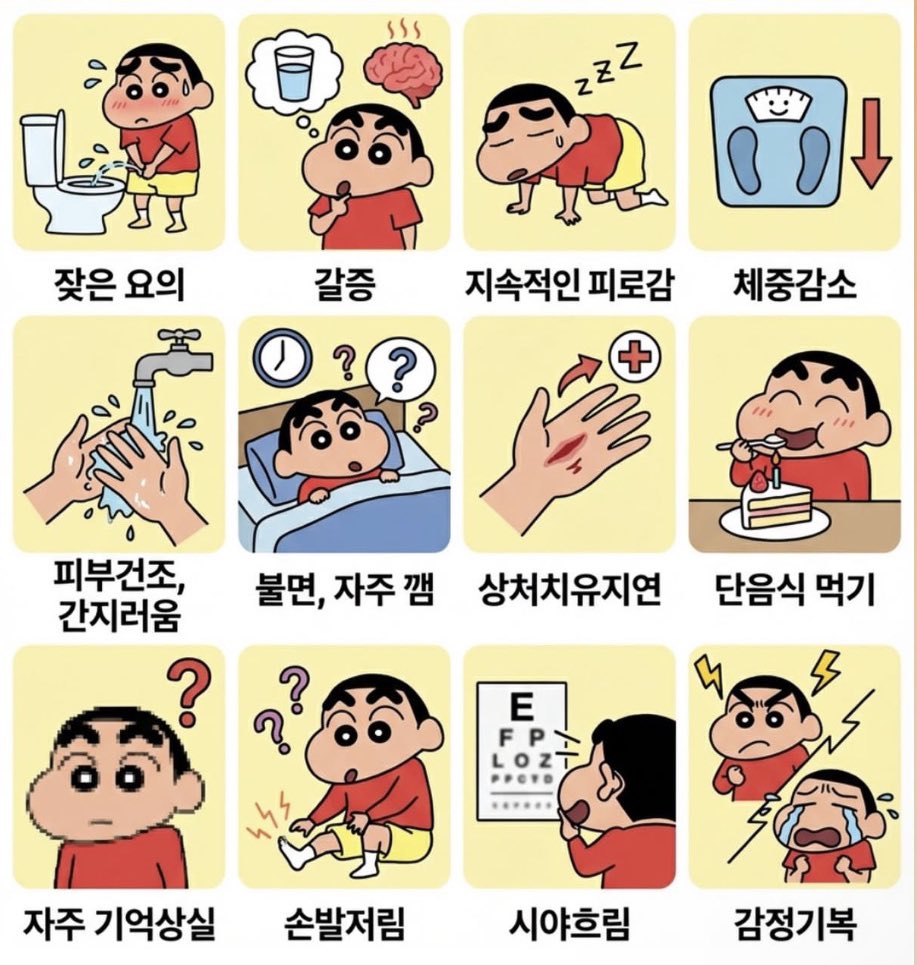 morrisoi37's tweet image. ✅초기 당뇨 전조 증상 12가지✅

업무에 참고 바랍니다.