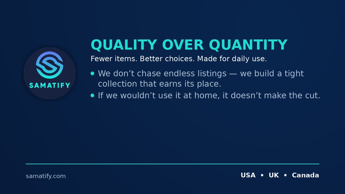 samatify's tweet image. NEWSROOM NOTE: We’re building the opposite of “endless scrolling junk.”
Fewer items. Better choices.
If it doesn’t earn a place in real life, it doesn’t earn a place on SAMATIFY.
USA • UK • Canada
samatify.com

#SAMATIFY #QualityOverQuantity #MinimalistLiving #USA