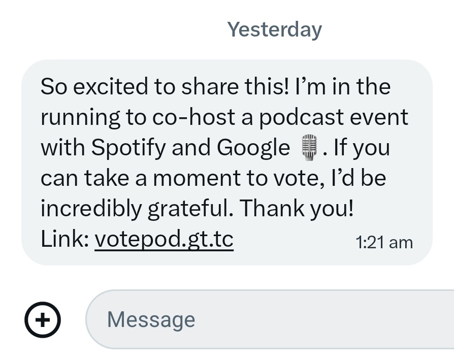 IMPORTANT! 
 I've had 6 DMs like this in the last couple of days...
  If you get one DO NOT CLICK THE LINK!
 You'll end up being hacked and sending the same message and link  to all your contacts! 🙏
 Please repost to make others aware!
