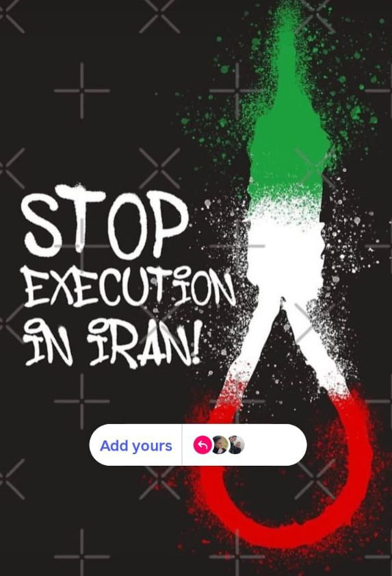 *ایرانی های خارج از کشور سریع برید این پست رو تو فضای مجازی بزارید تا بتونیم مانع بشیم*
 
*اسامی اعدامی های پنج صبح فردا، با صدایِ اذان:*

#سودا_اکرمی‌فرد کرج
#ارنیکا_دباغ گرگان
#محمد_میرزایی ساری
#علیرضا_مرادی چالوس
#بهار_شادمهری نیشابور
#محمدرضا_مدنی ملارد
#امیرمحمد_کوهکن نی