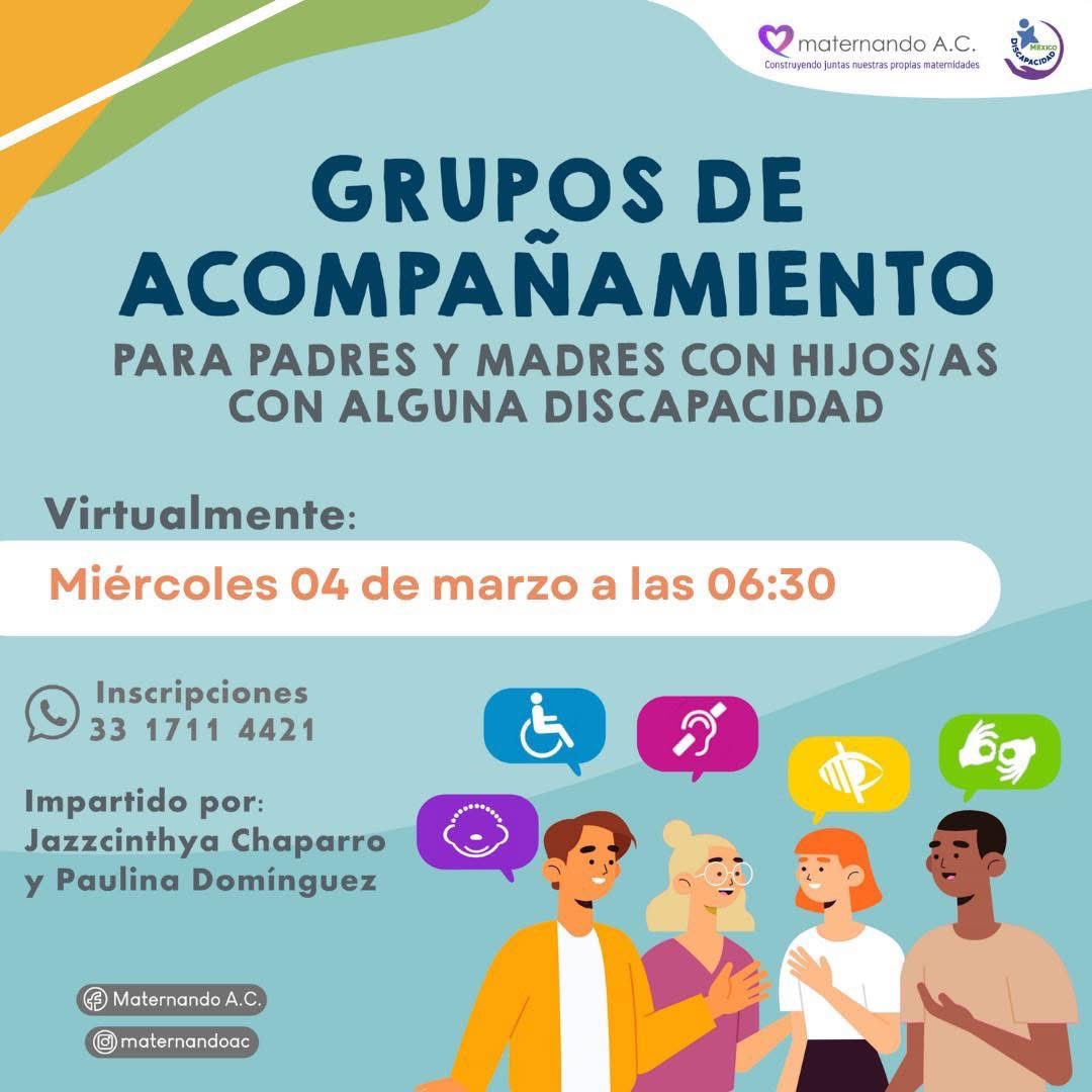 ¿Eres padre o madre cuidador de un hijo/hija con #discapacidad? 
Únete a nuestro grupo de acompañamiento, donde aprendemos, platicamos y convivimos solo papás cuidadores en un espacio de aceptación, respeto mutuo, comprensión y paciencia. 

 ¡Inscríbete! 

*ES VIRTUAL
*SIN COSTO
