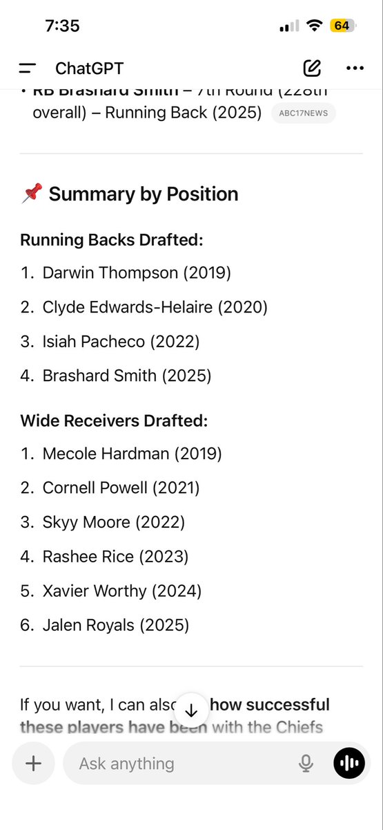 Running backs &amp; wide receivers drafted by Chiefs since 2019.

This is rough. Unless they drastically improve this, the offense won’t get better.
