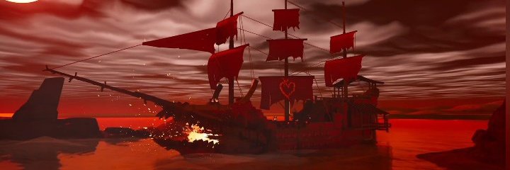 Puppetmasteer's tweet photo. I've been working on this build for a bit now, roughly 3 or 4 days. It's not finished as it's missing a lot of props and the inside of the ship. But I still thought I'd share it 🔥
#createdinfortnite #fortnitecreative #SeaOfThieves 
More to come for this build https://t.co/LeXE2gqhay