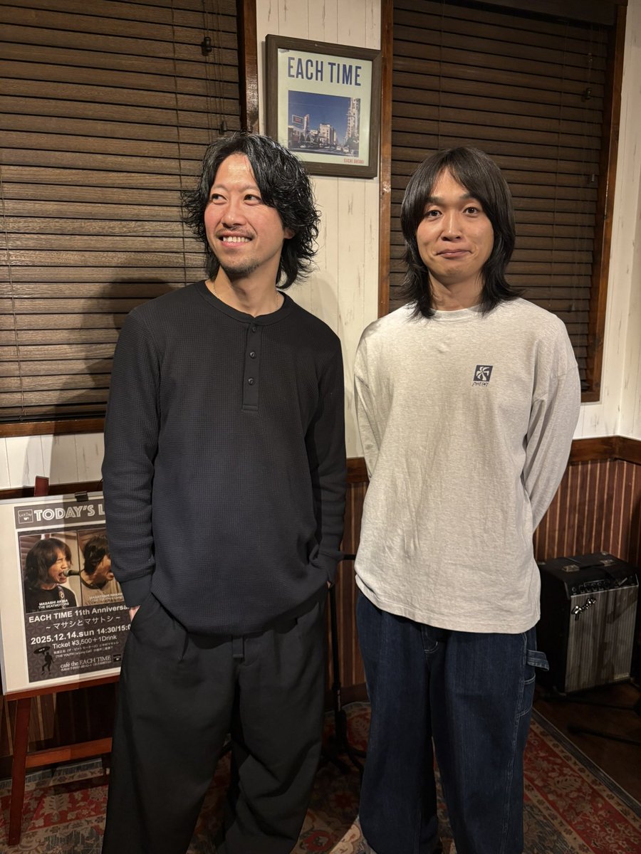 【新たなLIVE決定‼︎】

4月25日(土)下北沢空飛ぶこぶたや
「マサシとマサトシ vol.2」

開場 16:00 / 開演16:30
前売 ¥3500 / 当日 ¥4000 (+1drink)

出演：秋葉正志/中村マサトシ

チケット予約 ↓
tiget.net/events/460641

秋葉くんと下北で鳴らします🔥ぜひ！