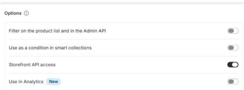 You can now use custom metafields inside Shopify Analytics. This can help you grow.

Previously to do a lot of analysis you had to export data to spreadsheets to see your results. In Shopify Analytics, you can now group and filter reports by any custom data you track.

That's