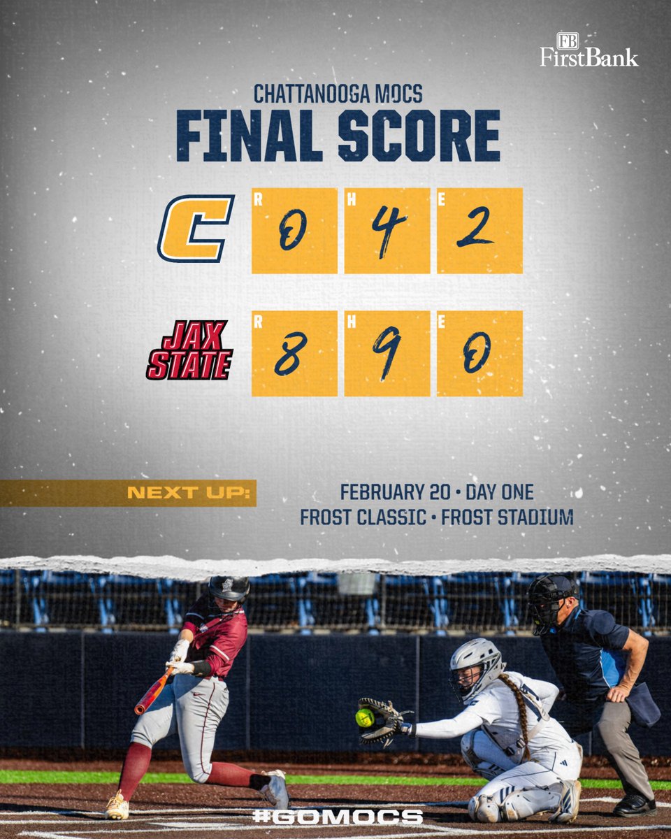Final in Jacksonville. Mocs host UIC and Cornell this weekend at the annual Frost Classic at Frost Stadium. Tickets on sale at GoMocs.com.
#GoMocs