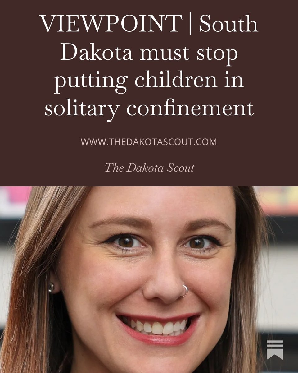 "We have to stop viewing adjudicated youth as criminals and start seeing them as young people full of potential, worthy of investment and deserving of love," writed Samantha Chapman, ACLU of South Dakota.

Read more: thedakotascout.com/p/viewpoint-so…