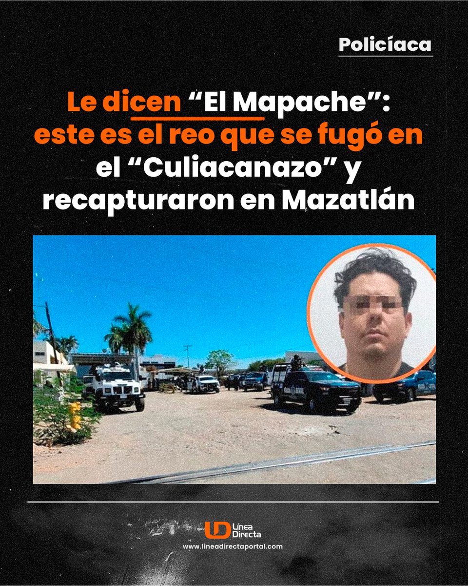 linea_directa's tweet photo. Le dicen “El Mapache” 🦝 : este es el reo 👤 que se fugó en el “Culiacanazo” y recapturaron en Mazatlán 🚨
🔗https://t.co/81c5TOz3te
#Sinaloa #Policiaca #Detenido #ElMapache #Recapturado #Seguridad https://t.co/UgewhbXsBi