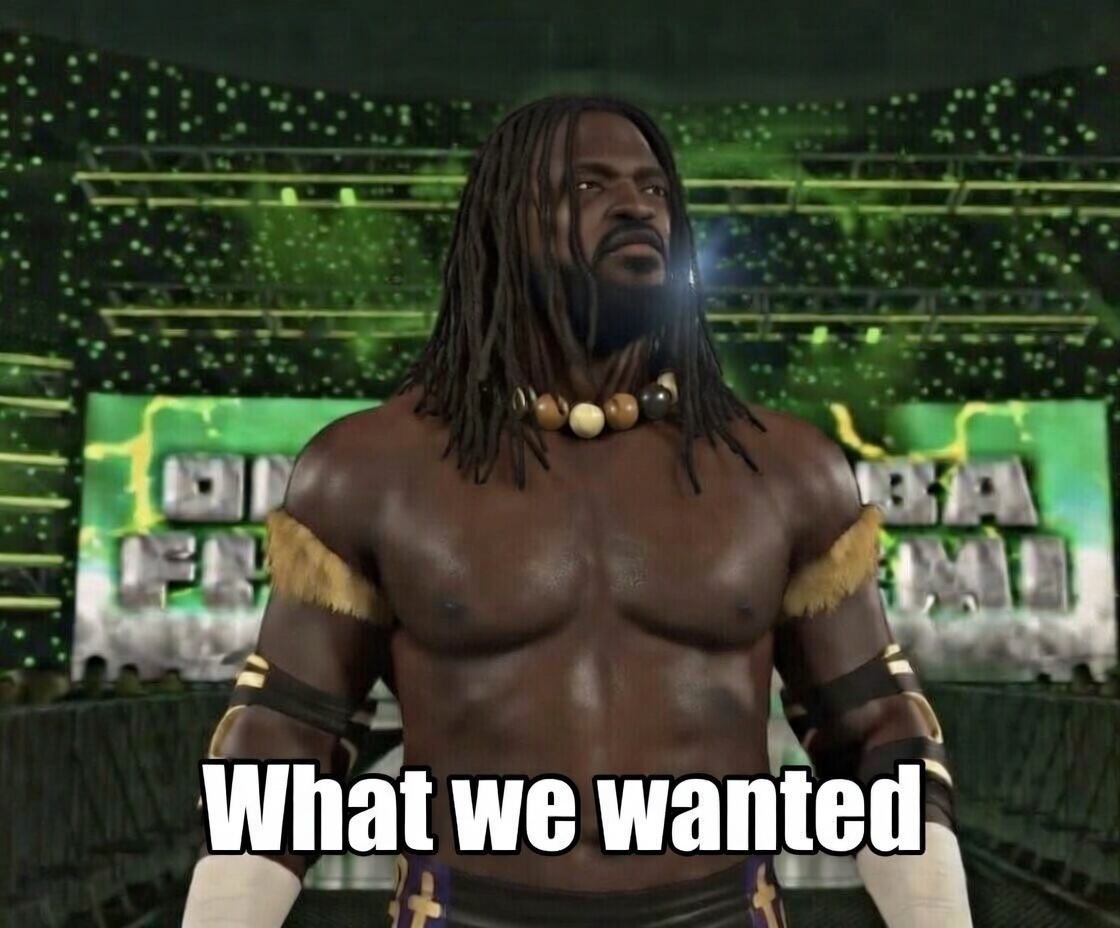AlexBen033's tweet photo. OBA Femi is outdated. Here's Why

• Dreads need to Be Down

• Motion is not accurate to how it's Done On TV

• Attire Outdated Same attire From WWE2K25

• Oba Femi 2K26 entrance feels outdated. The green lights are supposed to hit first before he even walks out.

#WWE2K26 https://t.co/KnsGMZNywH