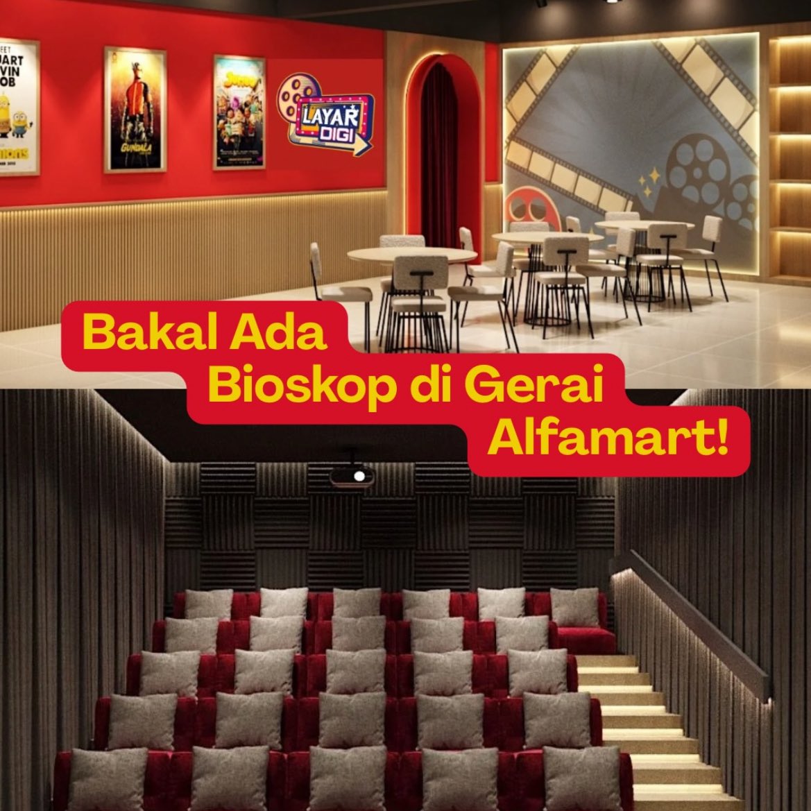 vanzarchives's tweet image. Alfamart x Layar Digi 🎬

jujur menarik, kolaborasi retail store &amp;amp; bioskop mini biar makin banyak film yang 'accessible''.

infonya nanti film yang tayang gak cuma film komersial, bakal ada juga karya edukatif &amp;amp; promosi UMKM. 

tix price KATANYA start from Rp15.000.