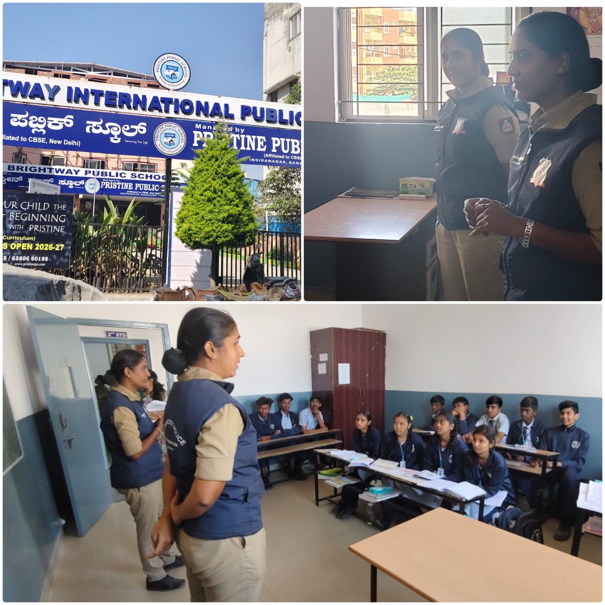 Electronic City Division limits Ranichennamma Pade  visited 
Brightway International Public School to create awareness among students about emergency numbers  the child helpline, and safety measures to prevent cyber frauds

#ElectronicCityDivision
#RanichennammaPade