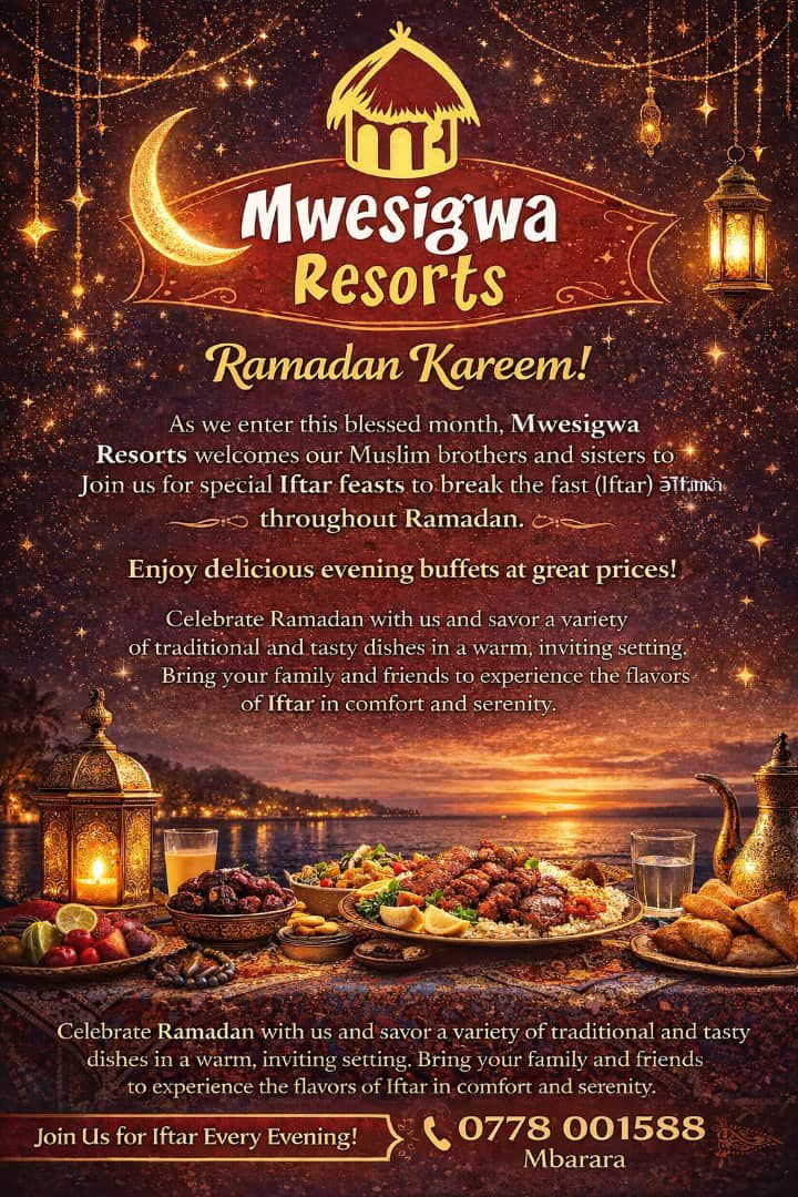 Namelessoffici7's tweet photo. Good morning my team, break the fasting with us ๐ฅฐ @Mwesigwa_Resort
For reservations call: +256778001588 / +255772071882 or
Visit our website ๐
https://t.co/BgHps6jx52
#Lent2026 ๐ #Ramadan2026 ๐
#EquatorPost
#WorketConnect https://t.co/tQrsikWOYP