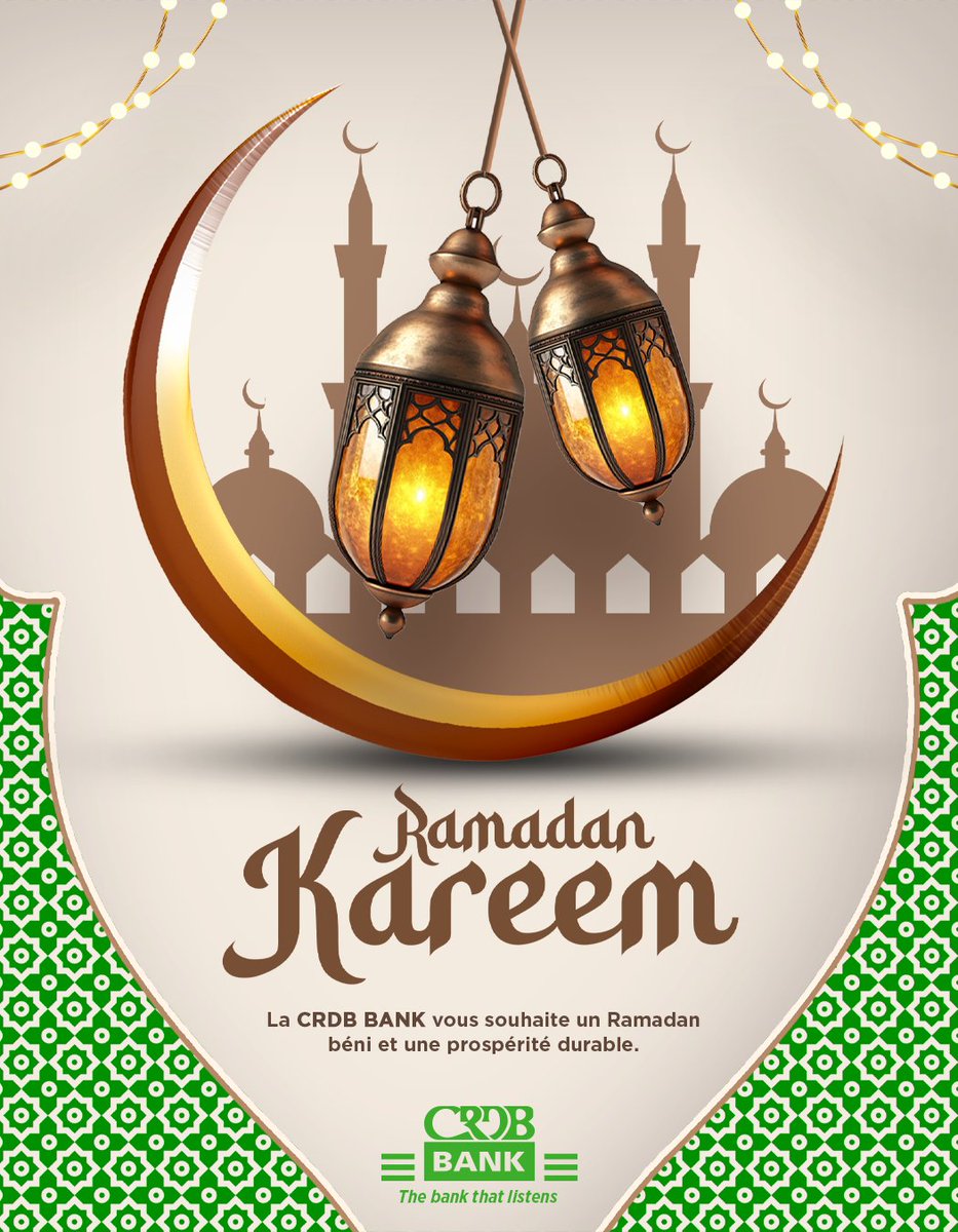 crdbbankcongo's tweet photo. À toute la communauté musulmane, @crdbbankcongo  vous souhaite un joyeux Ramadan Mubarak 📷📷
#ramadankareem📷 #foi #spiritualité #crdbbankcongo https://t.co/gg5FBMCC9M