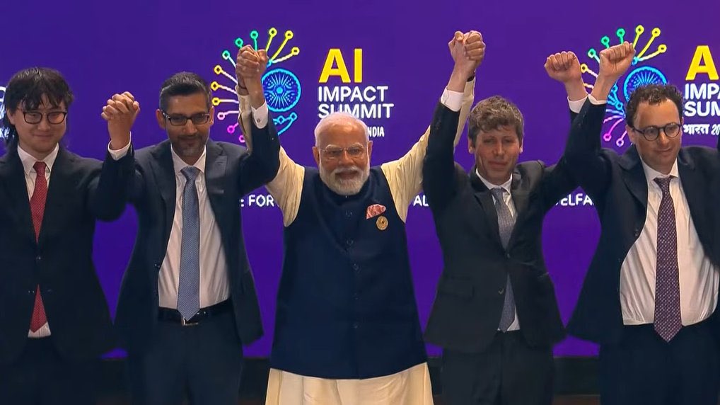 Chaitanyaaab's tweet photo. AI summit or political rally? https://t.co/fmID7NelJ6