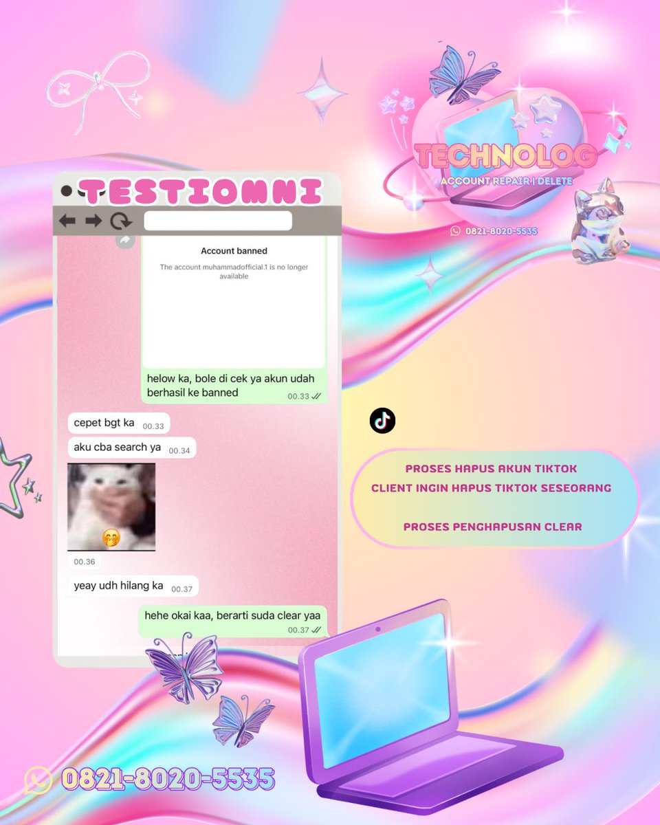 difficclt's tweet image. Bantuan Pemulihan Akun, Intagram, Facebook
Tik Tok, Twitter, T Lindkedin Whatsapp, Telegram ‼️

Akun terkunci/dihack/ditangguhkan⁉️

Atau 
Mau Jasa hack sosmed &amp;amp; sadap sosmed, hapus akun tanpa email/sandi/no hp❓

Trusted, Full Testi, Fast Respon🛍️
wa.me/6282180205535