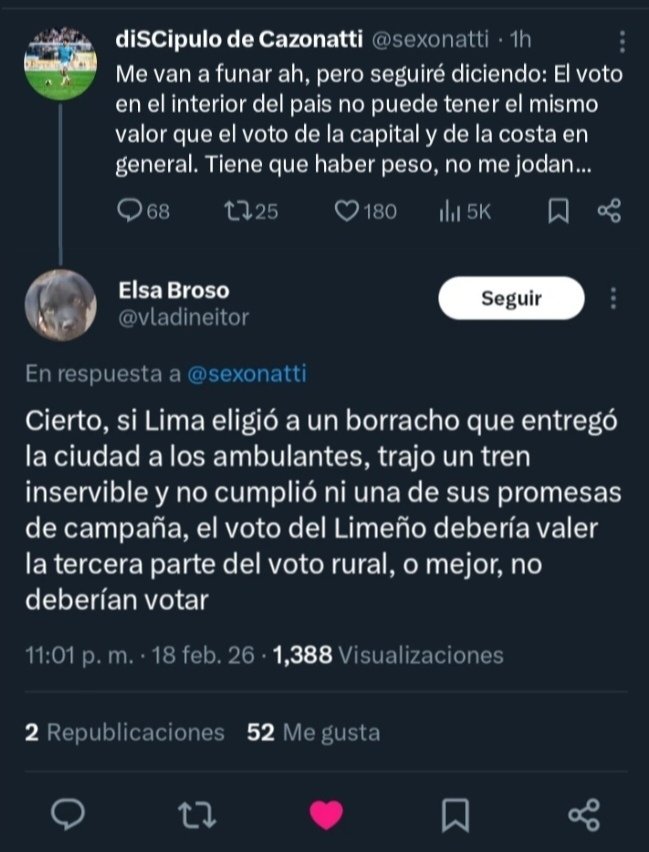 Lo borró el pavo, pero por suerte tomé captura. Tremenda cerrada de ojete no merecía perderse.