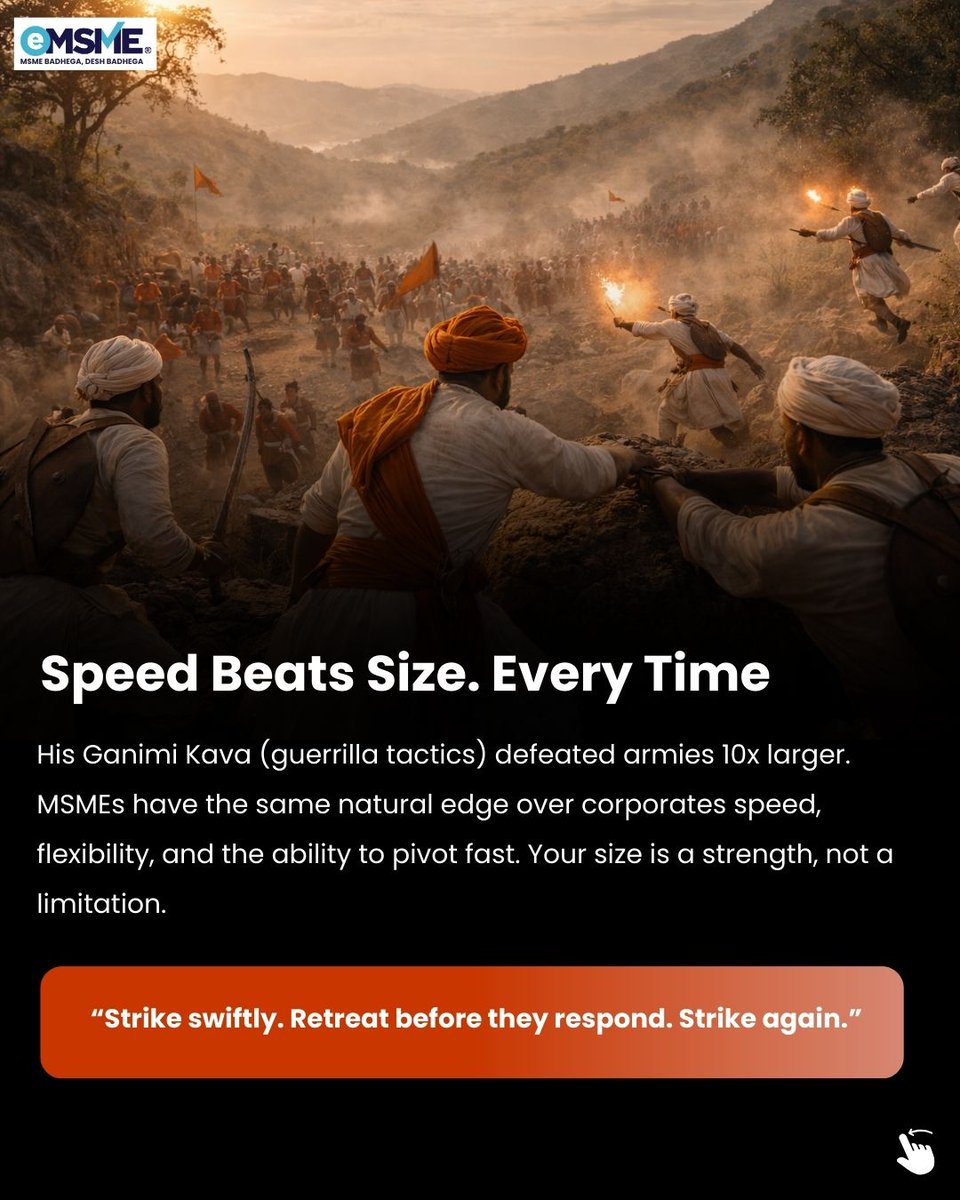 AJVAeMSME's tweet photo. On this day, a king was born who proved vision beats everything.

Chhatrapati Shivaji Maharaj built an empire from one fort with zero funding, just belief and strategy.

7 business lessons every MSME founder needs 👇

Shiv Jayantichya Hardik shubhechha! 🚩

#ShivJayanti #eMSME https://t.co/okVrJMlfGD