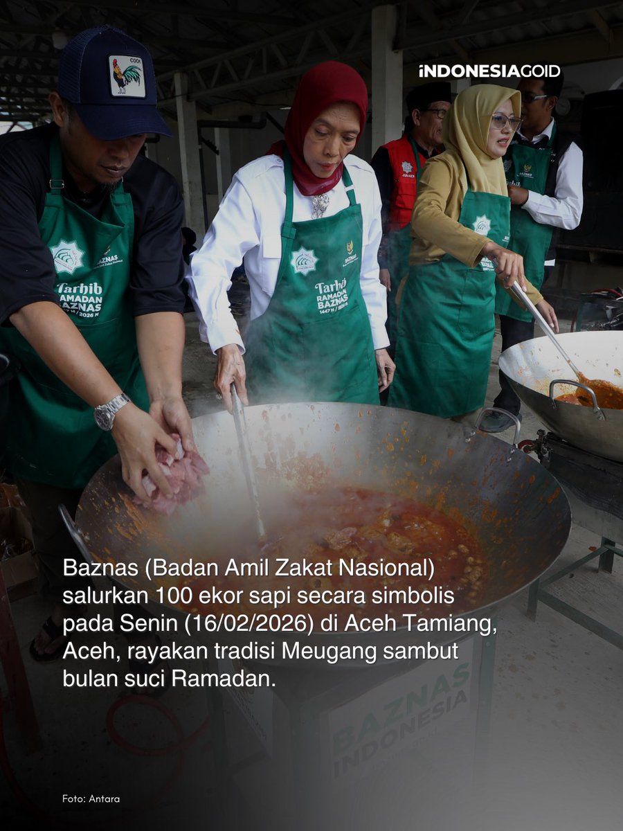 indonesiago_id's tweet image. Menyambut Ramadan 1447 H, Baznas mendistribusikan 100 ekor sapi bagi masyarakat terdampak banjir bandang di Aceh. Bantuan ini bertujuan memastikan tradisi Meugang tetap berjalan di tengah masa pemulihan bencana. 🐄🌙

#Baznas #Meugang #Aceh #Indonesiagoid