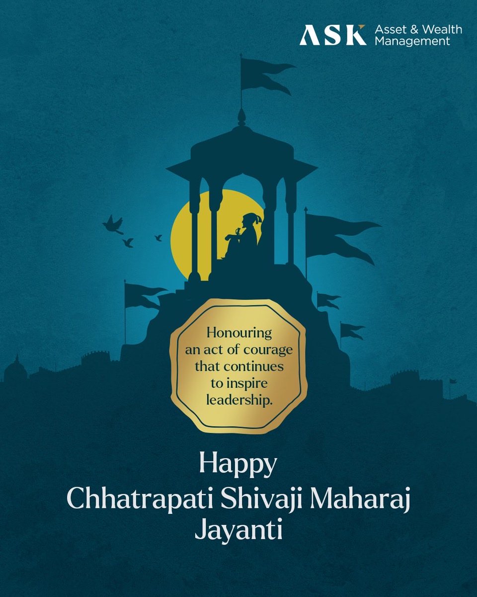 ASK_WM's tweet photo. On the Jayanti of Chhatrapati Shivaji Maharaj, we remember a leader of courage, strategic brilliance and deep compassion. His legacy continues to inspire purposeful, responsible leadership.
#ASKGroup #ShivajiJayanti https://t.co/wouPpXzPEb