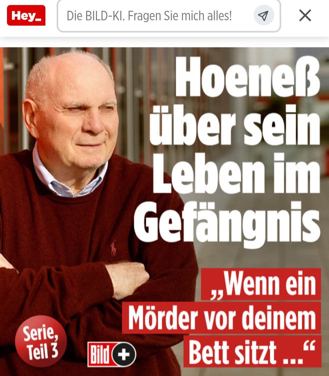 Nach Becker bekommt jetzt Hoeneß, als Sinnbild für Betrug und Unehrlichkeit auch seine Abenteuer im Knast vermarktet. Hoeneß tut sich regelmäßig als AfD-Gegner hervor. Es gibt das Sprichwort: "Zeig mir deine Freunde und ich sag Dir, wer du bist". Es funktioniert auch bei Feinden!