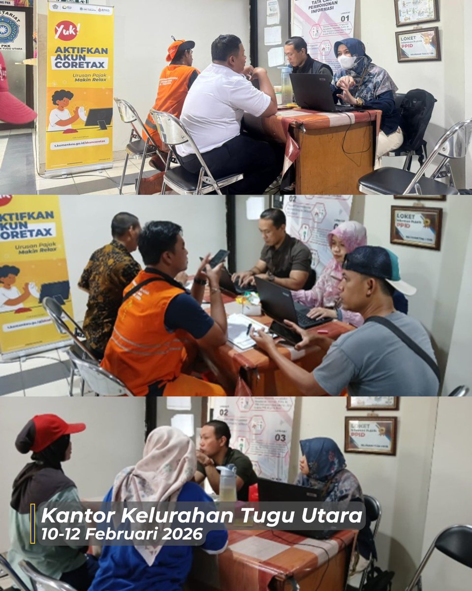 pajakjakut's tweet photo. Kanwil DJP Jakarta Utara membuka Pojok Pajak selama 3 hari di Kelurahan Tugu Selatan, Kelurahan Tugu Utara, dan Kelurahan Rawa Badak Selatan.

Yuk #KawanPajak segera lapor SPT Tahunan melalui Coretax.
#KamiDampingiSampaiBerhasil https://t.co/zYAsK3U1yk