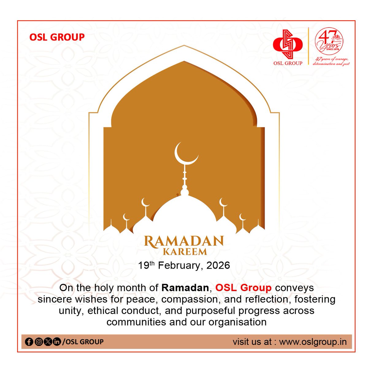 OSL_GROUP's tweet photo. As Ramadan begins, OSL Group sends sincere wishes for peace, prosperity and well-being.

May this holy month strengthen bonds, spread kindness and bring countless blessings to all https://t.co/XeRliYvUHS