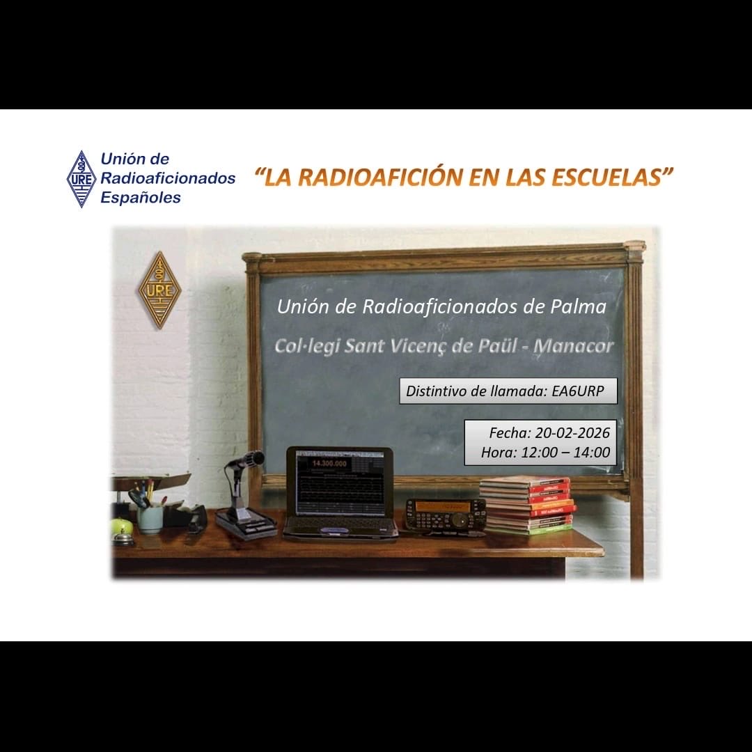 UrePalma's tweet photo. Este Viernes 20/feb estaremos en el colegio S. Vicente Ferrer de Manacor, siguiendo con la radioaficion en las escuelas junto a los compañeros de URE Levante. Se agradecera vuestro apoyo para contactar con los chicos. Freq. 40 m y repetidores R2/R6 y R92 a partir de las 12:30 h https://t.co/6hXstjZJLg