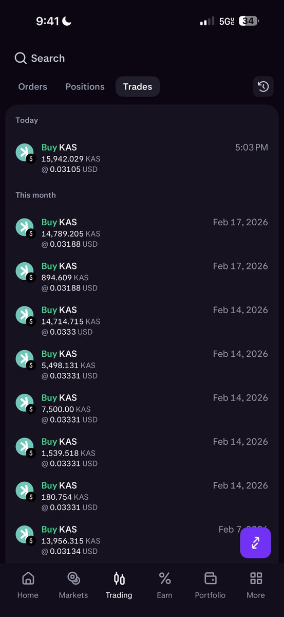 sovereign has acquired 75k $KAS in the past month at an average price of $0.032