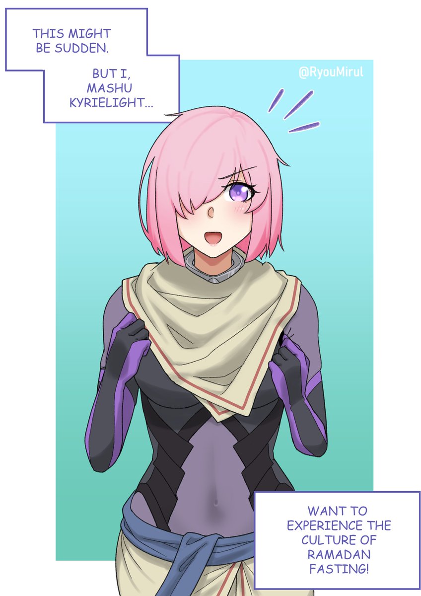 Day 1 Mashu Ramadan

We'll be exploring the culture around Ramadan through Mashu~ Join her learn more this year
#FGO
