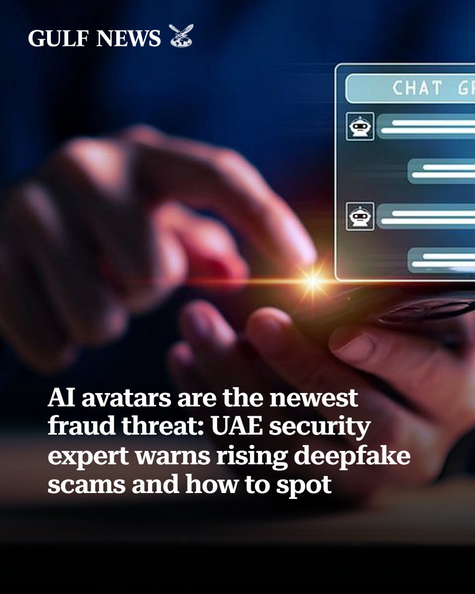 gulf_news's tweet photo. Alert: AI avatar scams are on the rise! With technology outpacing safeguards, trust but verify! Don't let a deepfake impersonate you! #AIScams #DeepfakeFraud
https://t.co/RTKUCdX13Z https://t.co/BG0hTGPLuR