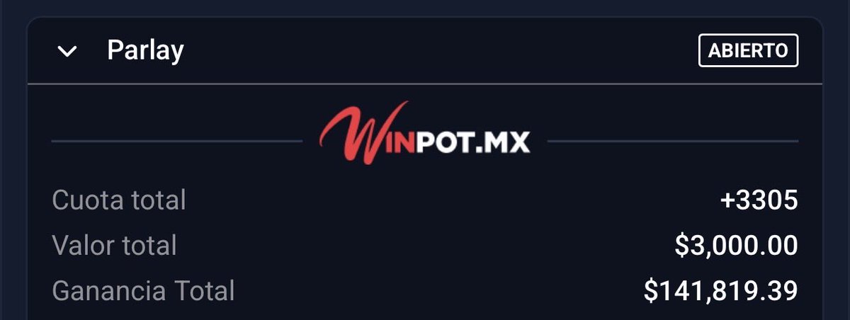 Acabamos de ganar un parlay de $110,000.00 pesos el fin pasado, entonces quiero hacer otro que sea gratis.

Este parlay inicia el sábado y acabaría el domingo. Ya lo tengo armado, solo que necesito que me apoyes en esta publicación para subirlo gratis y volver a levantar un buen