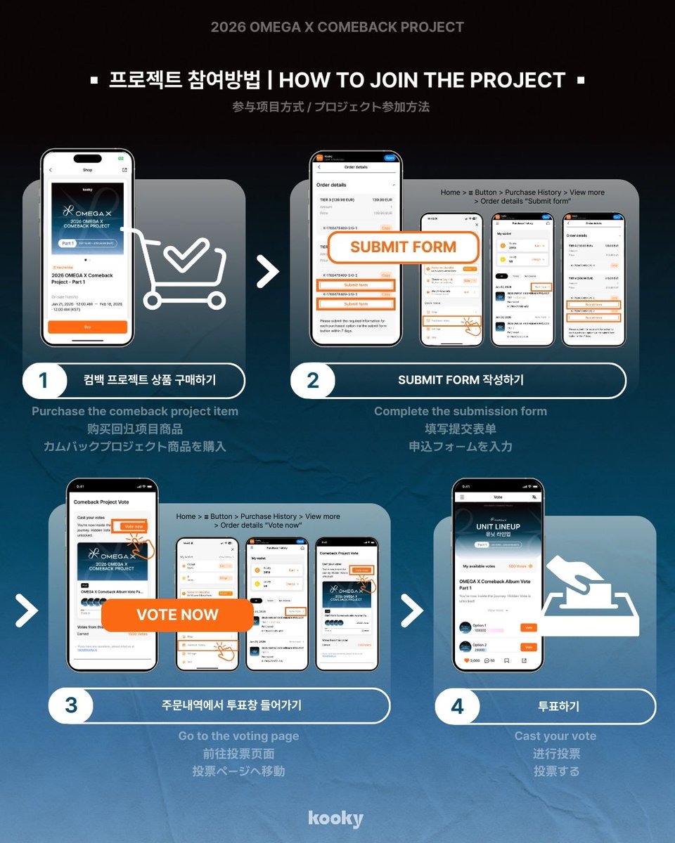 🔥 2026 OMEGA X COMEBACK PROJECT – Part 2 START! 🔥
🔗 kooky.io/shop/207  

FOR X와 함께 만들어가는2026 OMEGA X COMEBACK PROJECT의 두 번째 여정이 시작되었습니다! ✨

지금 프로젝트에 참여하시면 OMEGA X 컴백 프로젝트 Part 2, <멤버별 헤어스타일 결정>에 함께하실 수 있습니다 👀