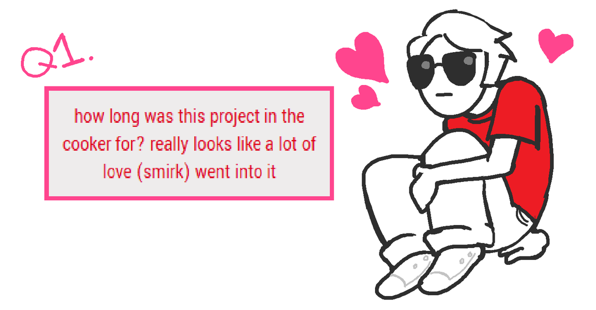 whyaduck's tweet photo. Q1. how long was this project in the cooker for? really looks like a lot of love (smirk) went into it
[answer below] https://t.co/m1a1hA0yWg