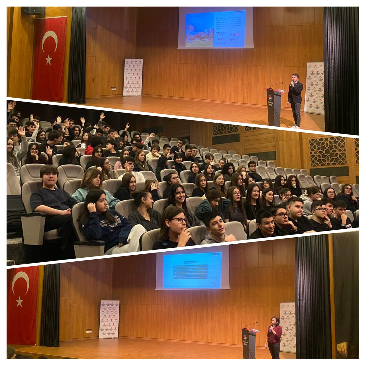 Anadolu Lisesi ile Fen ve Teknoloji Lisesi öğrencilerimize yönelik olarak Yeşilay tarafından “Bağımlılık Nedir? Bağımlılıkla Mücadele” konulu bir konferans düzenlendi.

Katkılarından dolayı Yeşilay’a teşekkür ederiz. 💚