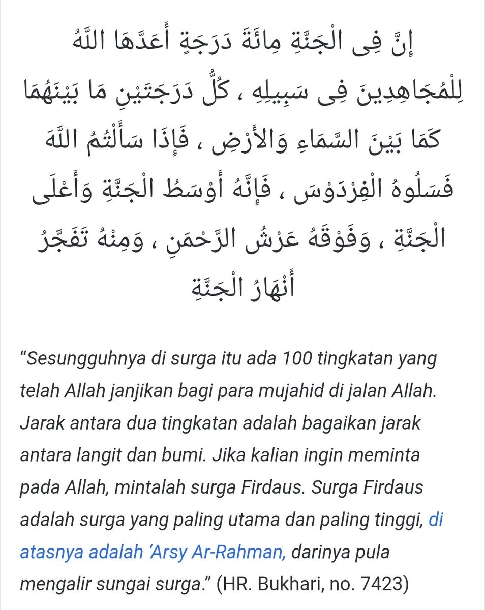 ysf_oiu's tweet image. ga cuma berharap buat bisa umroh guys, tapi juga berharap bisa masuk surga tertinggi yaitu firdaus, jangan cuma minta surga terendah atau di pinggiran 🫵🏻😭

iyaa tau yg penting masuk surga, tapi Nabi ﷺ sendiri yg ajerin kita untuk minta yg tertinggi, jadi jangan gengsi yaa