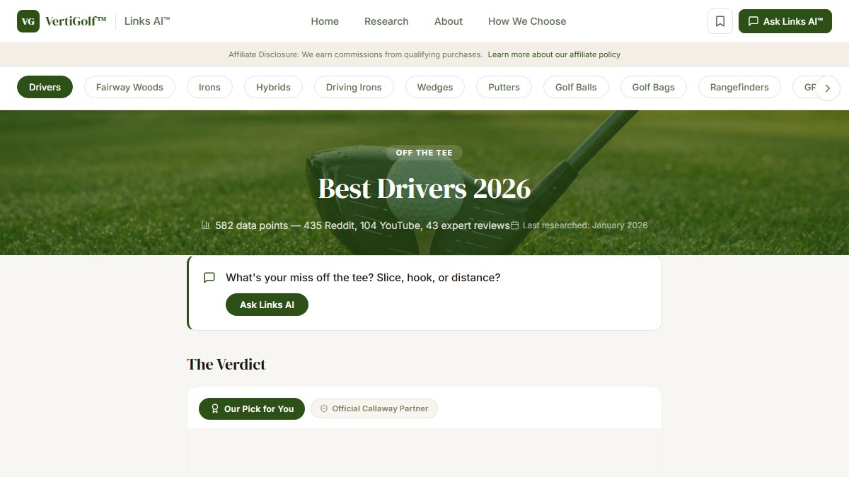 vertigolfco's tweet photo. Tour Edge Exotics E725 is our best value driver at $400.

582 data points. 435 Reddit threads. 104 YouTube reviews. 43 expert tests.

The value pick the big brands don't want you to know about 👇
https://t.co/7k0jnqX3QG https://t.co/UBsDSyUFdr