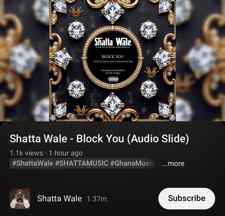 #BlockYou💯🚀🚀🚀🚀
The interface Ep <a href="/shattawalegh/">SHATTA WALE</a>  is out 
🚀🚀🚀
#ShattaMusic is here to stay 
👉👉 m.youtube.com/watch?v=Zu2Bf_…