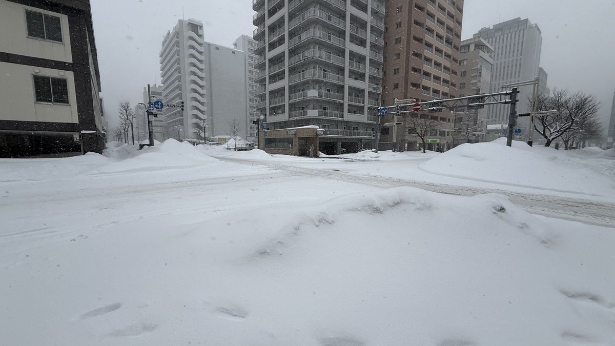 1053mori's tweet photo. あまりにもすごい大雪で札幌から動けない

新千歳空港に行けるのか、飛行機が飛ぶのか分からない😅 https://t.co/lmey98LoTa