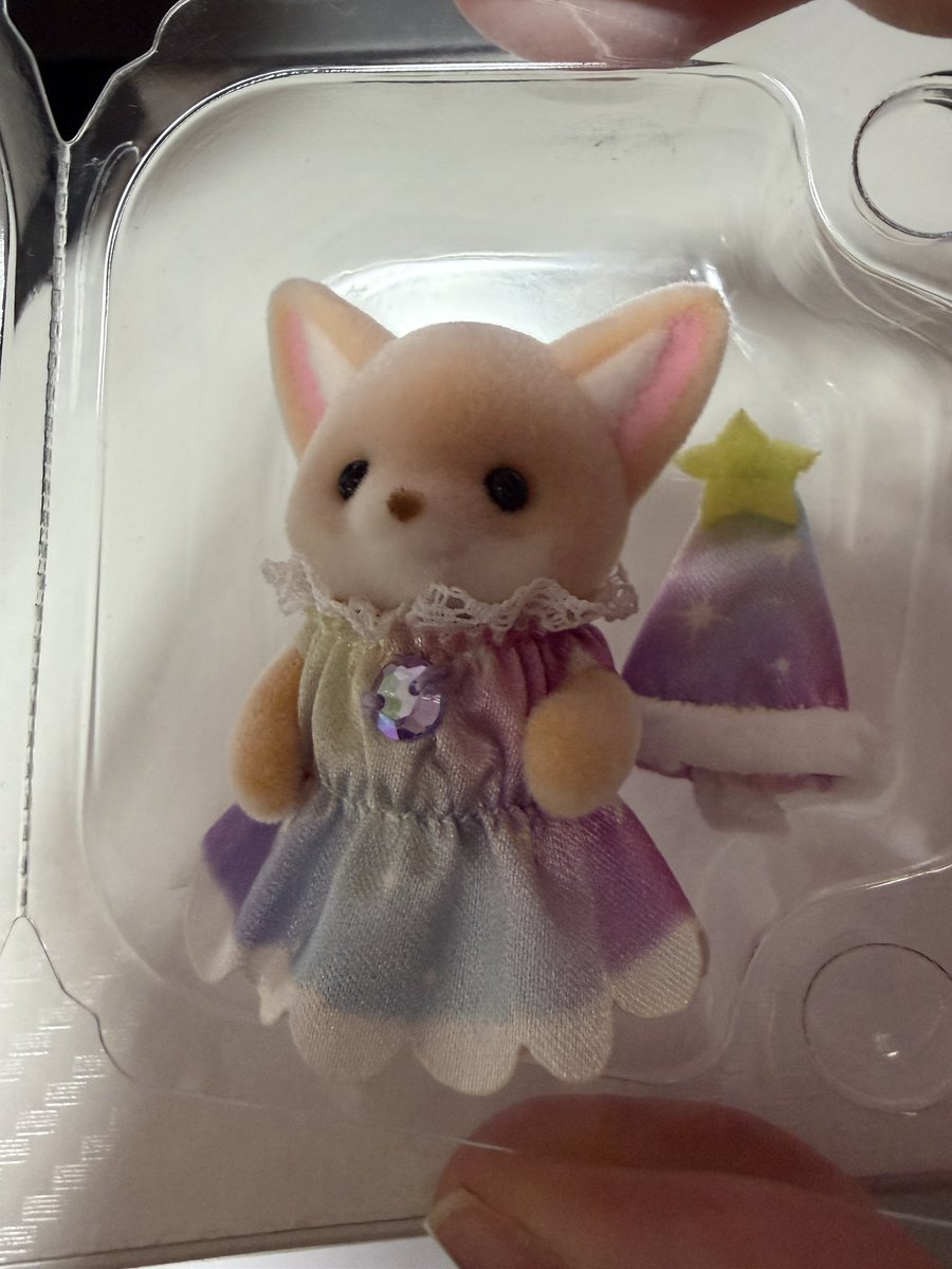 シルバニアくじを2回だけ引いた。下位賞だったけどフェネックの赤ちゃんだったから当たり🎯だ！