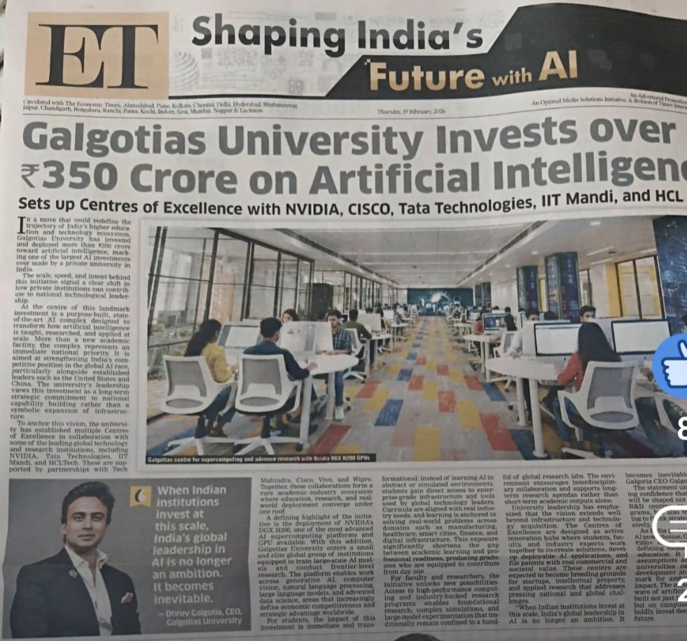 Probasibangali's tweet image. Ah, nothing screams “#AIexcellence” like a paid feature declaring it so. 👏

When #advertorials become #achievements, both the publisher and the proclaimed pioneer deserve an #innovation award in optics, not AI.
#JustSaying
This reflects poorly on both @economicTimes &amp;amp; #Galgotia
