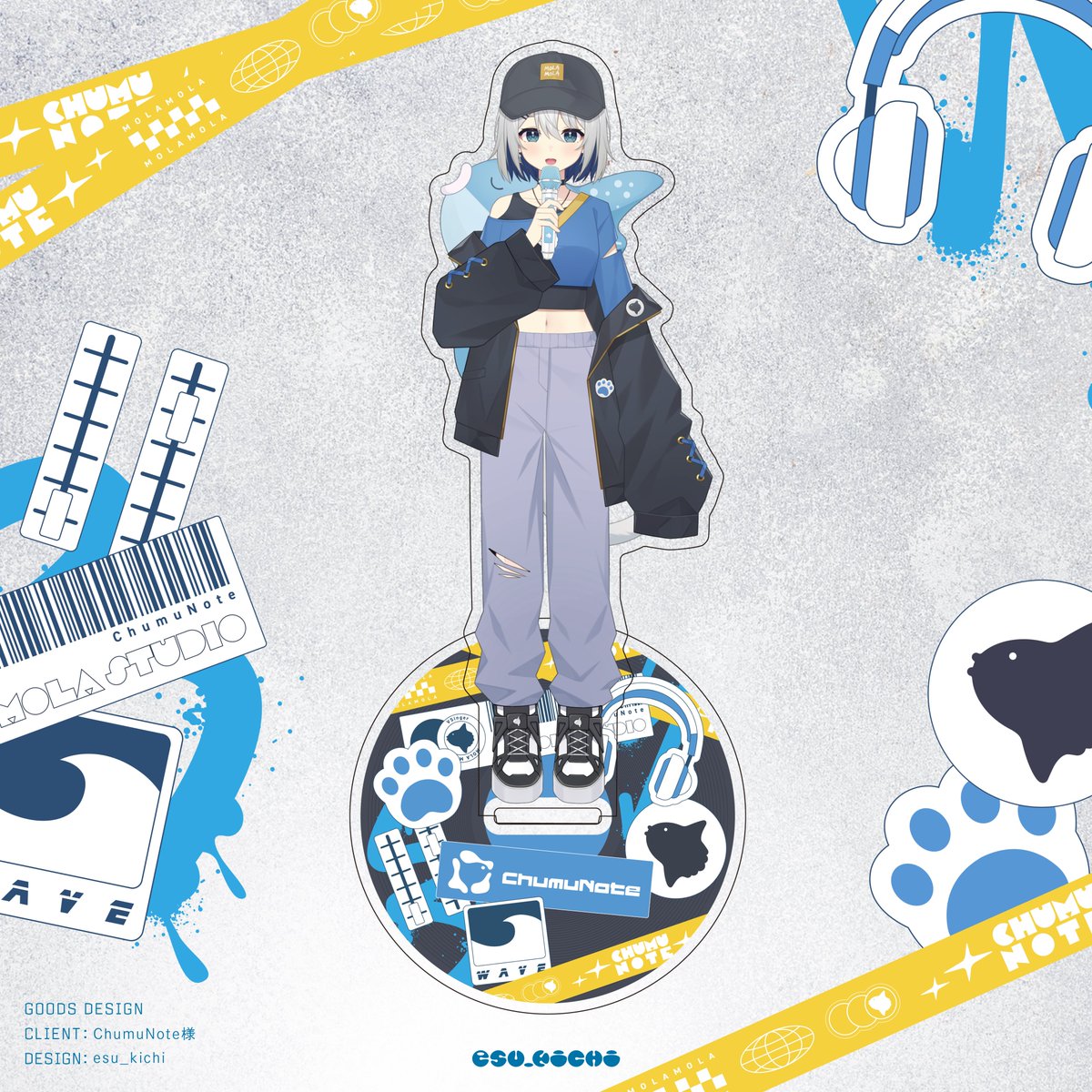 【お仕事告知】
MOLA STUDIO所属 ChumuNote様( #tmgnrei )の3周年&amp;新Live2Dお披露目記念に際して、新ビジュアルのアクリルスタンドデザインを担当させていただきました。