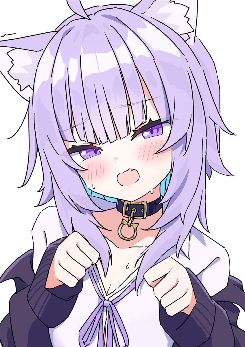猫又おかゆ ,猫又おかゆ(彼シャツ衣装) 「#絵かゆ」|かいえのイラスト