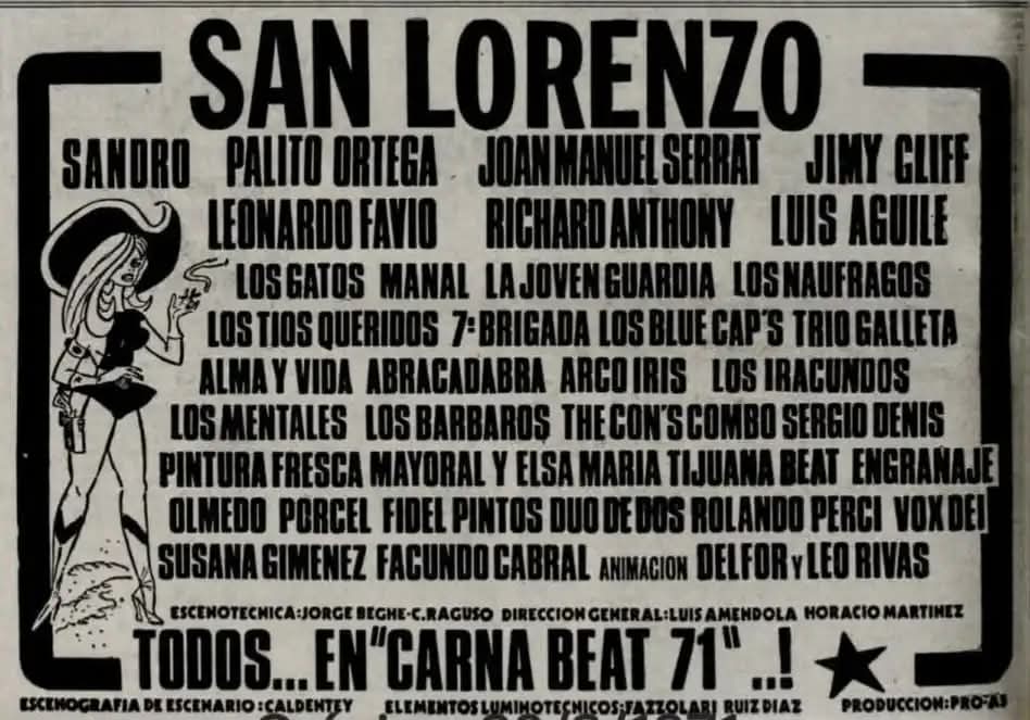 Carnaval de 1971 en el glorioso Gasometro