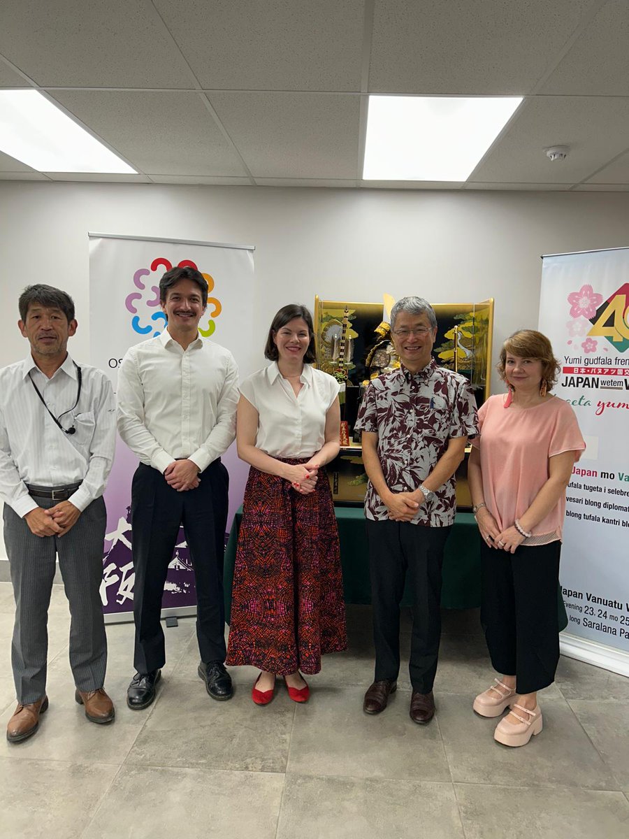 UNOCHA_Pacific's tweet photo. On Tuesday @UNOCHA met H.E. Ambassador Okuda of the Embassy of Japan in Vanuatu to discuss Anticipatory Action, CERF and the Regional Humanitarian Pooled Fund for Asia and the Pacific (South Pacific Envelope). Thank you @japan  for your continued support and engagement! https://t.co/X9Sox7S2fR