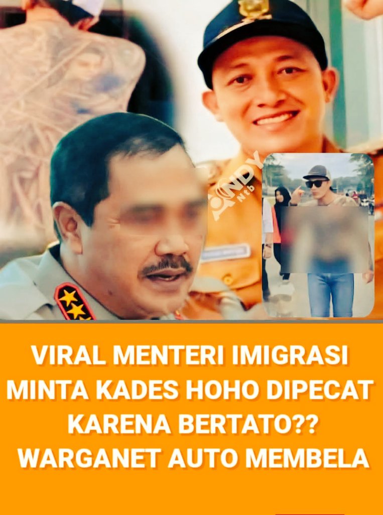 Hari gini masih ada pejabat yg masih menilai org bertato ga bisa kerja apalagi jadi pejabat...
Konyol kok dipelihara...